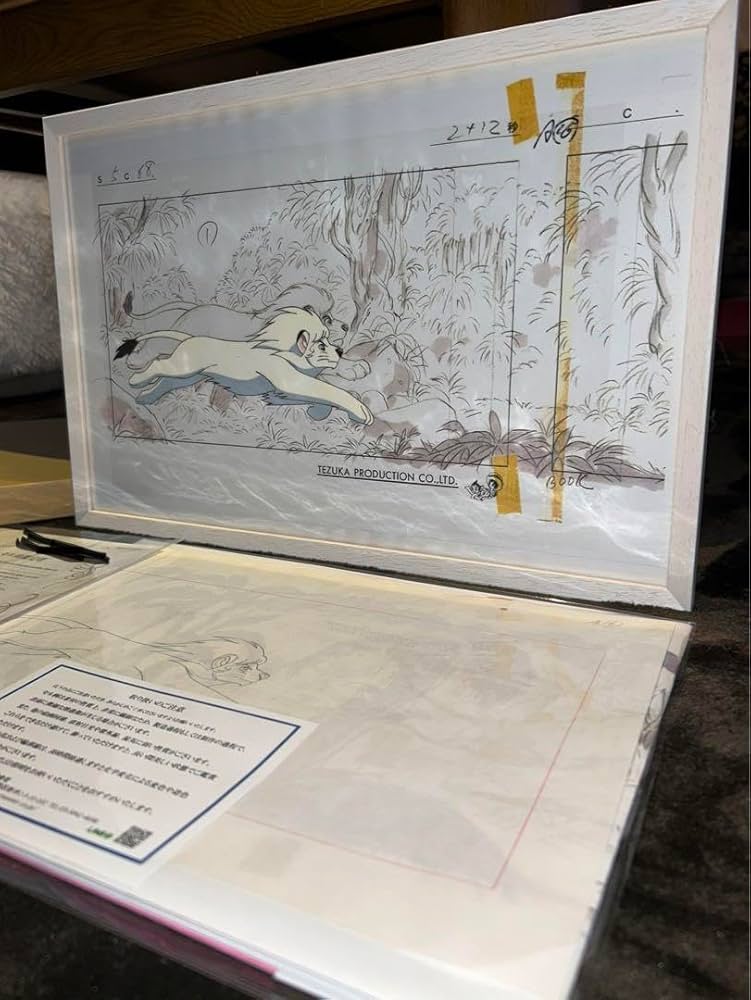 Amazon.co.jp: 鑑定書箱付き額縁 ジャングル大帝レオ 劇場版セル画