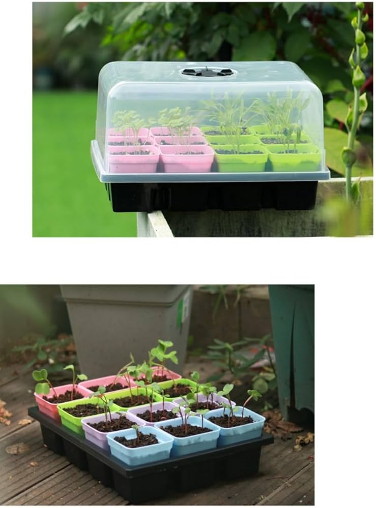 Amazon | 育苗ポット 5個セット 育苗箱 12穴 種子トレイ 高苗箱 ソフト