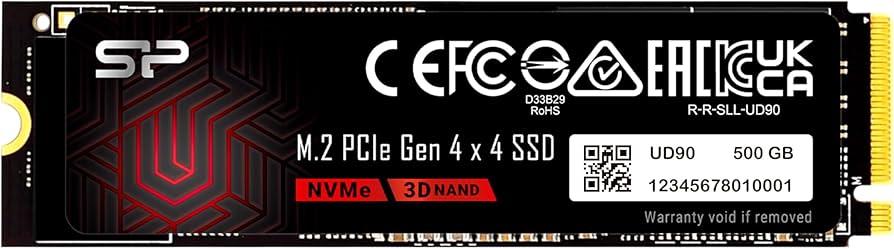 Amazon.com: Silicon Power 500GB UD90 NVMe 4.0 Gen4 PCIe M.2 SSD R