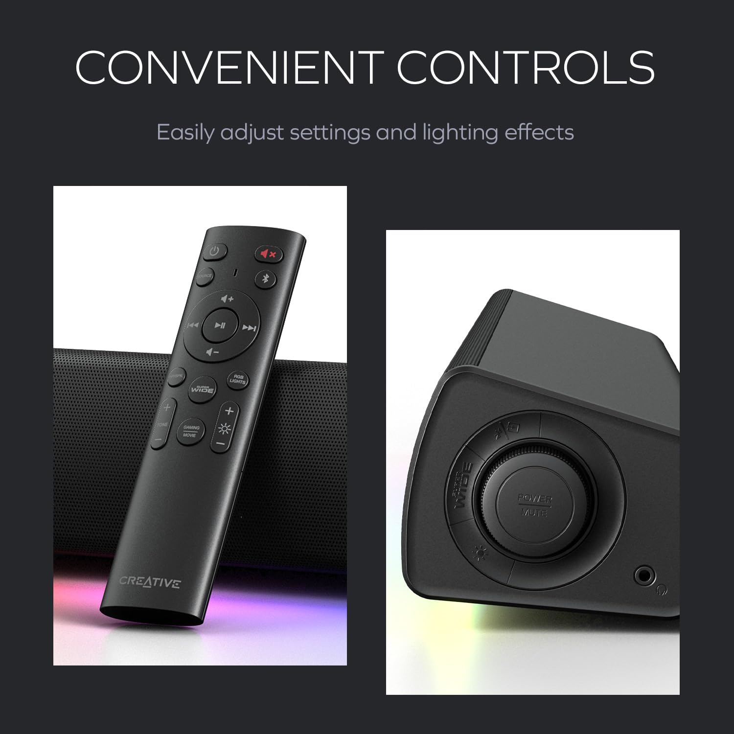 Amazon.com: Sound Blaster GS5 RGB Gaming Soundbar with SuperWide