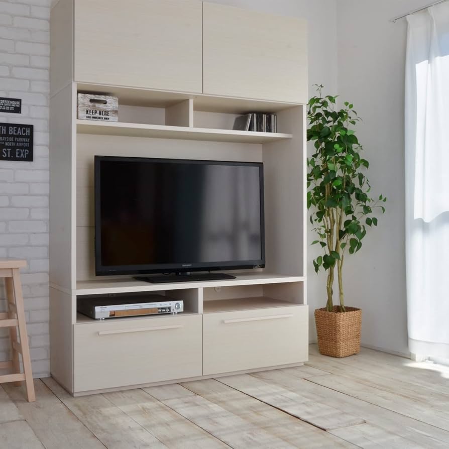 Amazon｜テレビ台 ハイタイプ リビング収納 テレビボード おしゃれ 扉