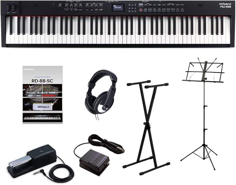 Amazon | Roland RD-88 スタンド・ダンパーペダル・ヘッドホンセット