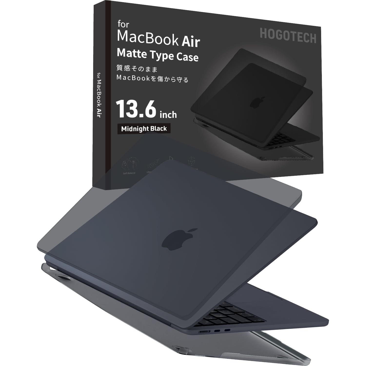 Amazon.co.jp: ミッドナイト【質感そのまま 傷を守る】MacBook Air