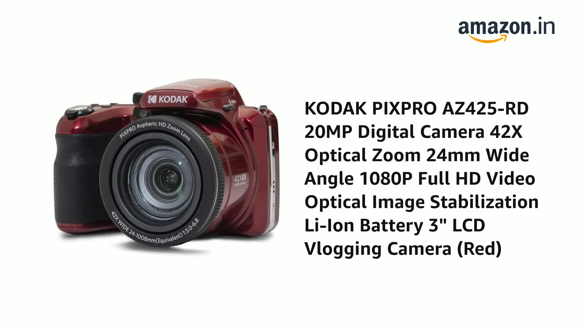 Buy KODAK PIXPRO AZ425-RD 20MP Digital Camera 42X Optical Zoom