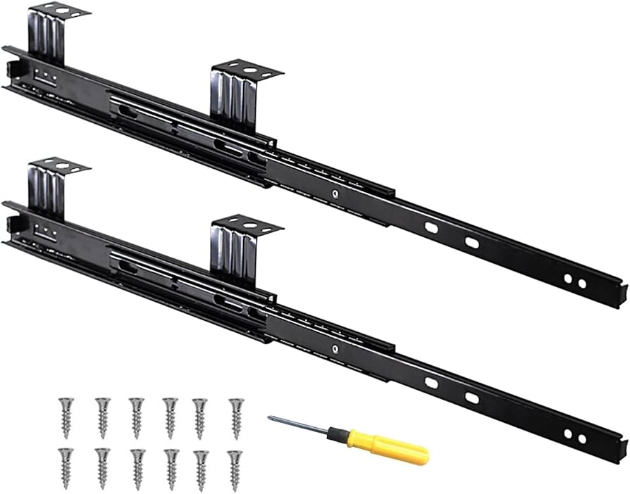 Amazon.co.jp: 2本 金属製 スライドレール 黒 240 290mm スライド式