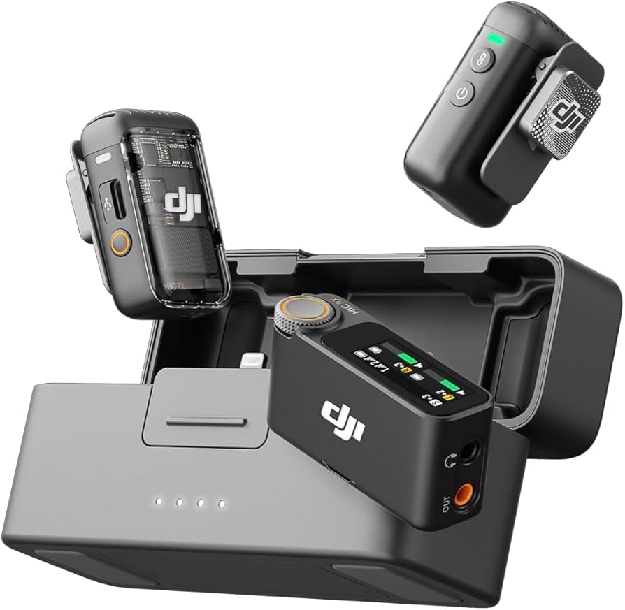 DJI Mic 2 (2 TX + 1 RX + Charging Case), Wireless Lavalier