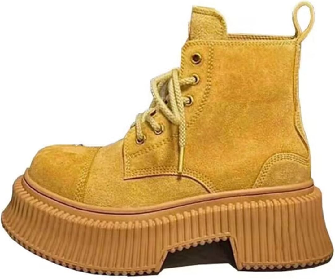 Amazon | [GUREITOJP] レザー ショートブーツ 厚底3cm スウェード