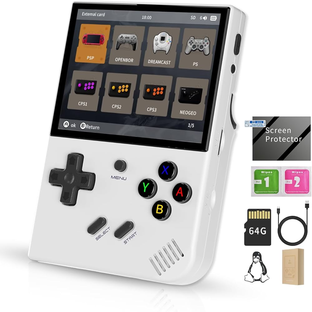 Amazon.com: RG35XX Plus Retro Handheld Game Console 3.5 Inch IPS