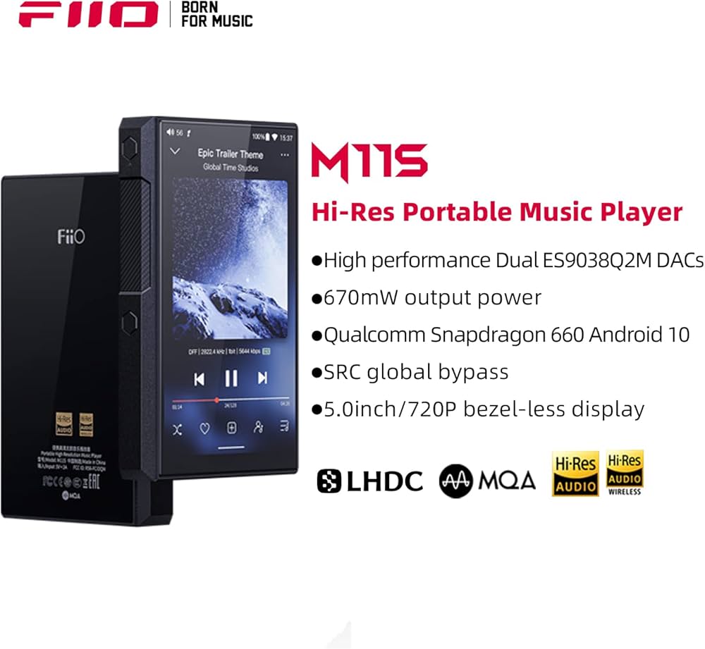 Amazon.com: FiiO M11S Hi-Res MP3 Music Player with Dual ES9038Q2M