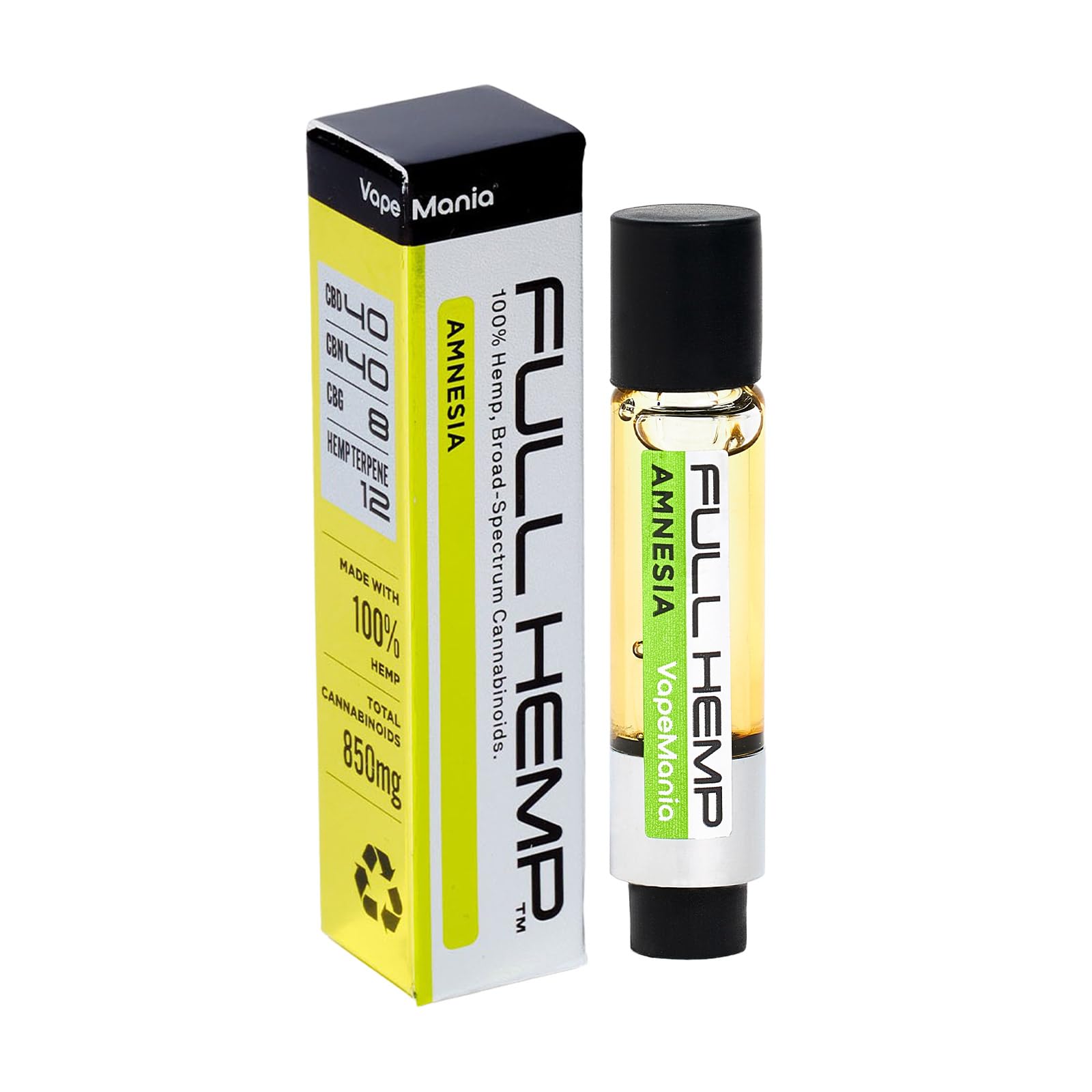 Amazon | VapeMania FULL HEMP Cartridge AMNESIA 1ml CBD CBN CBG