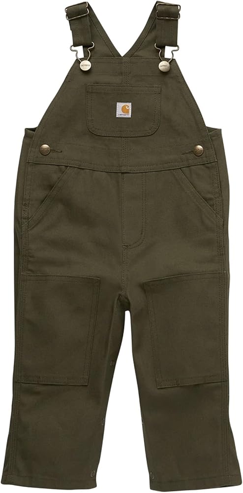 Amazon.com: Carhartt Boys Loose Fit Canvas Bib Overalls, Olive
