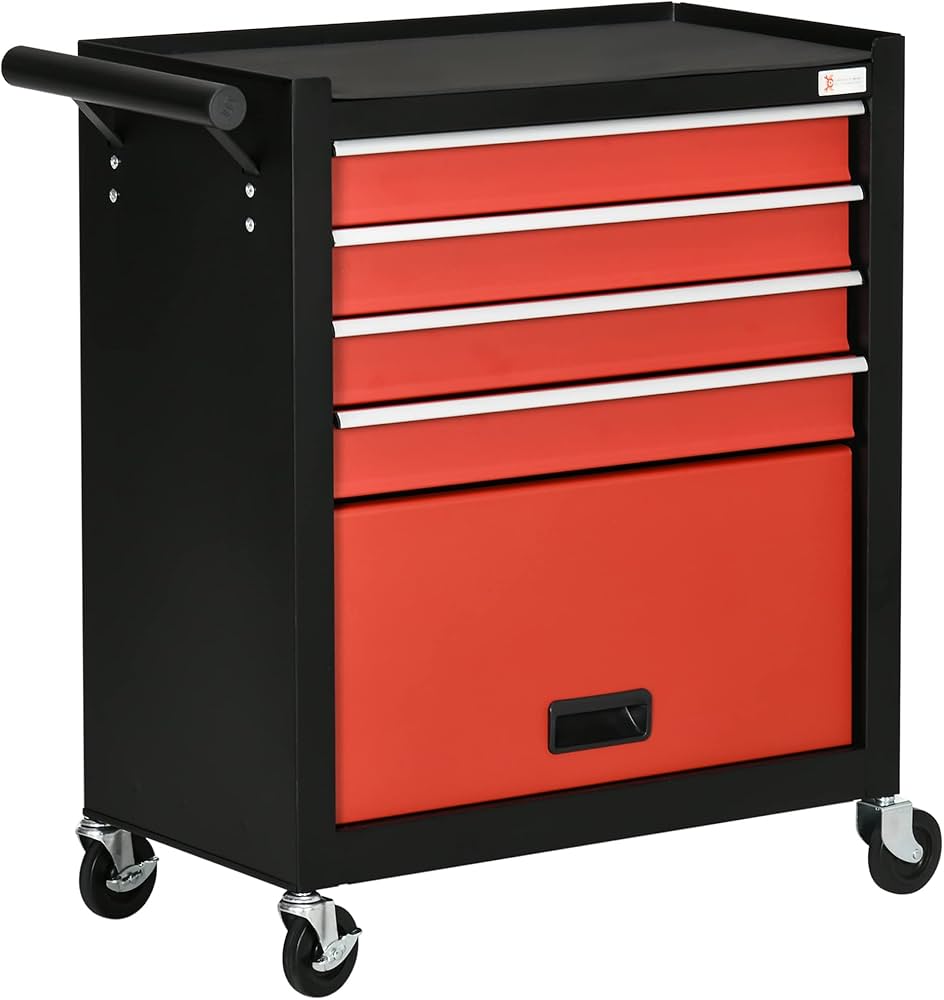 DURHAND 4-Drawer Tool Chest with 4 Wheels, Rolling Tool Box and