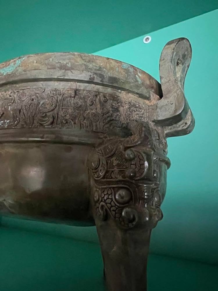 Amazon.co.jp: 中国明朝三足鼎青銅器骨董古美術アンティーク江戸青磁