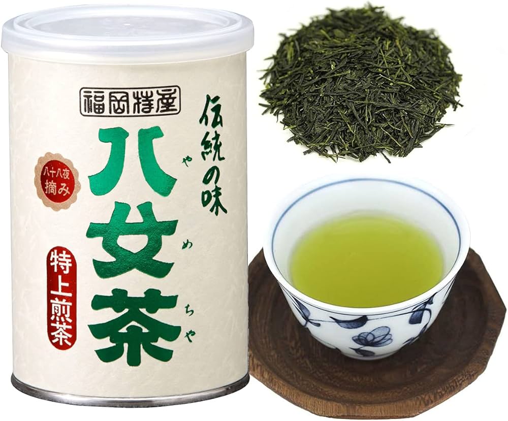 Amazon.co.jp: 八女茶 お茶 緑茶 茶葉 特上煎茶 100g 缶詰 九州 福岡