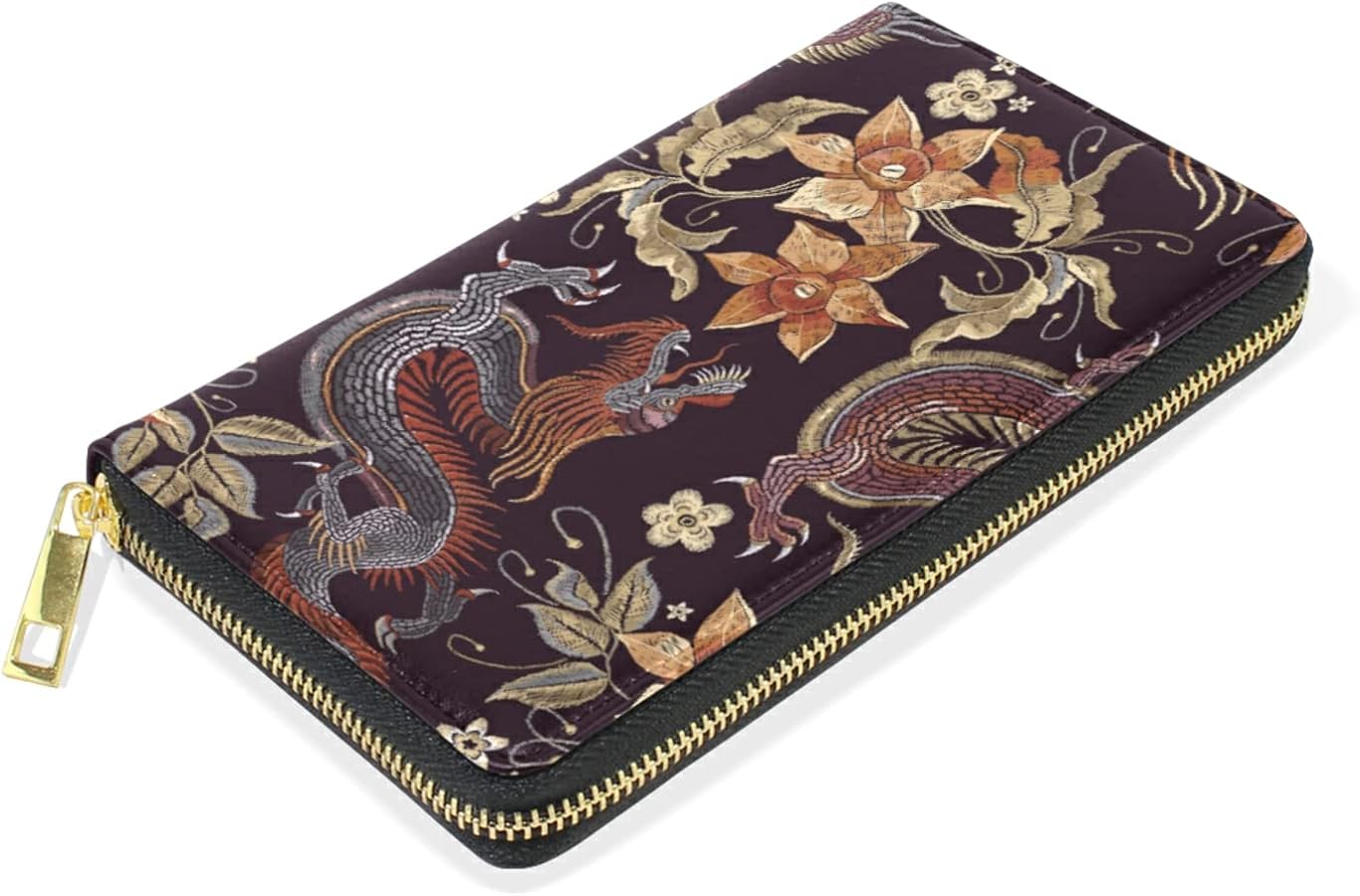 Amazon | [alaza] 長財布 二つ折り 龍 りゅう ドラゴン 竜 刺繍柄