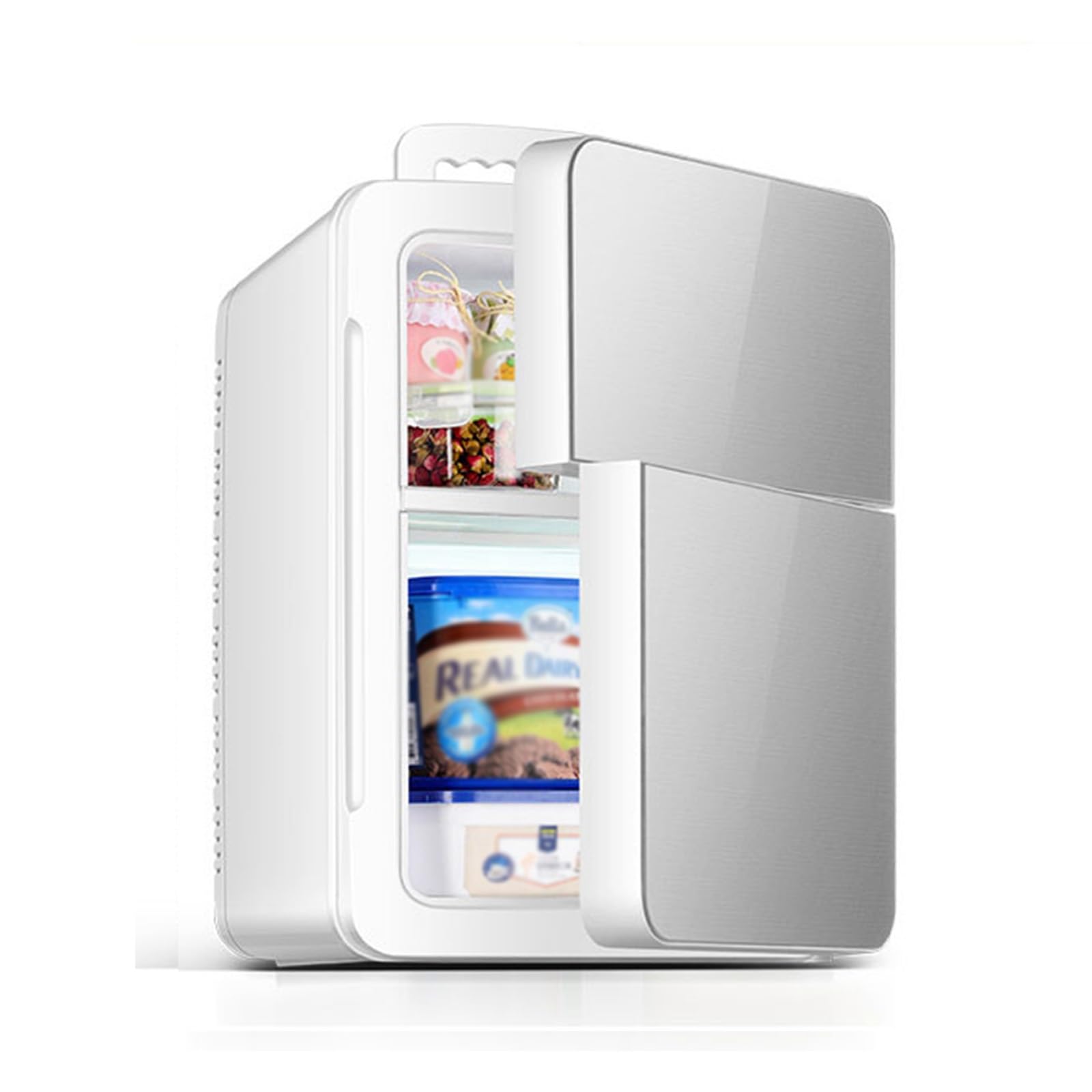 Amazon | コンパクト冷蔵庫、冷凍庫付き両開きミニ冷蔵庫、アパート