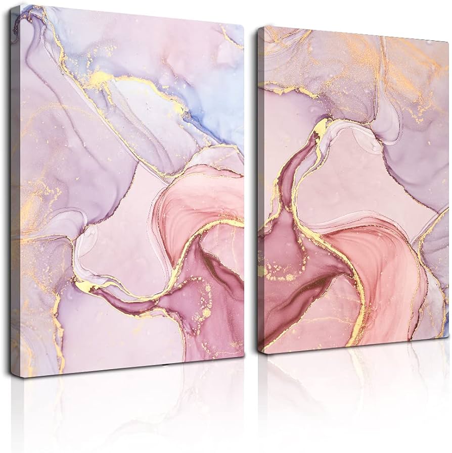 Amazon｜ピンクかざりパネル 紫絵画 抽象画 油絵 幾何学 アート 韓国