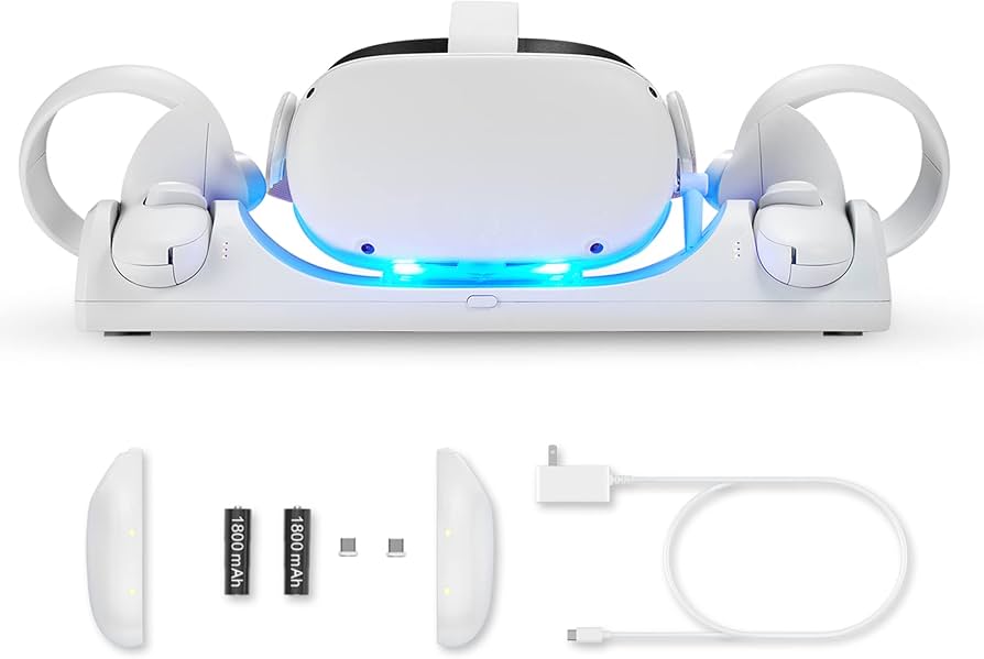BINBOK VR Charging Dock for Meta Quest 2 with LED Light, Magnetic