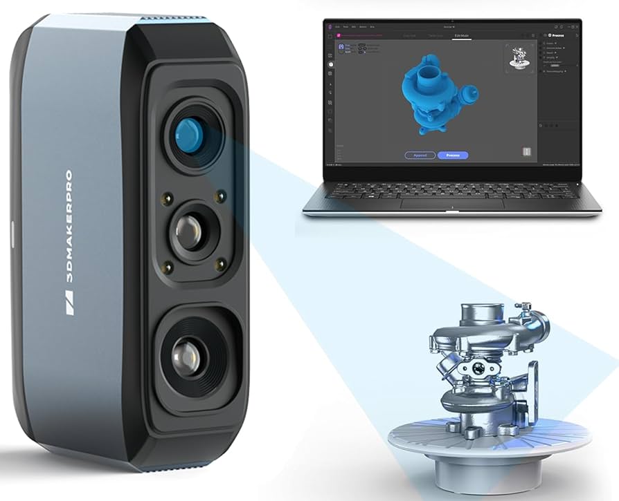 3DMakerpro Moose Handheld 3D Scanner for 3D Printing, Blue Light