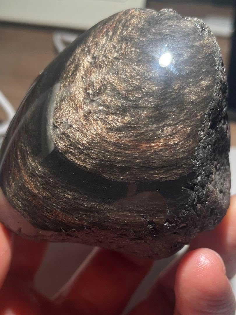 研磨品 十勝石玲瓏 ゴールデンマホガニーオブシディアン 特級品 &lt