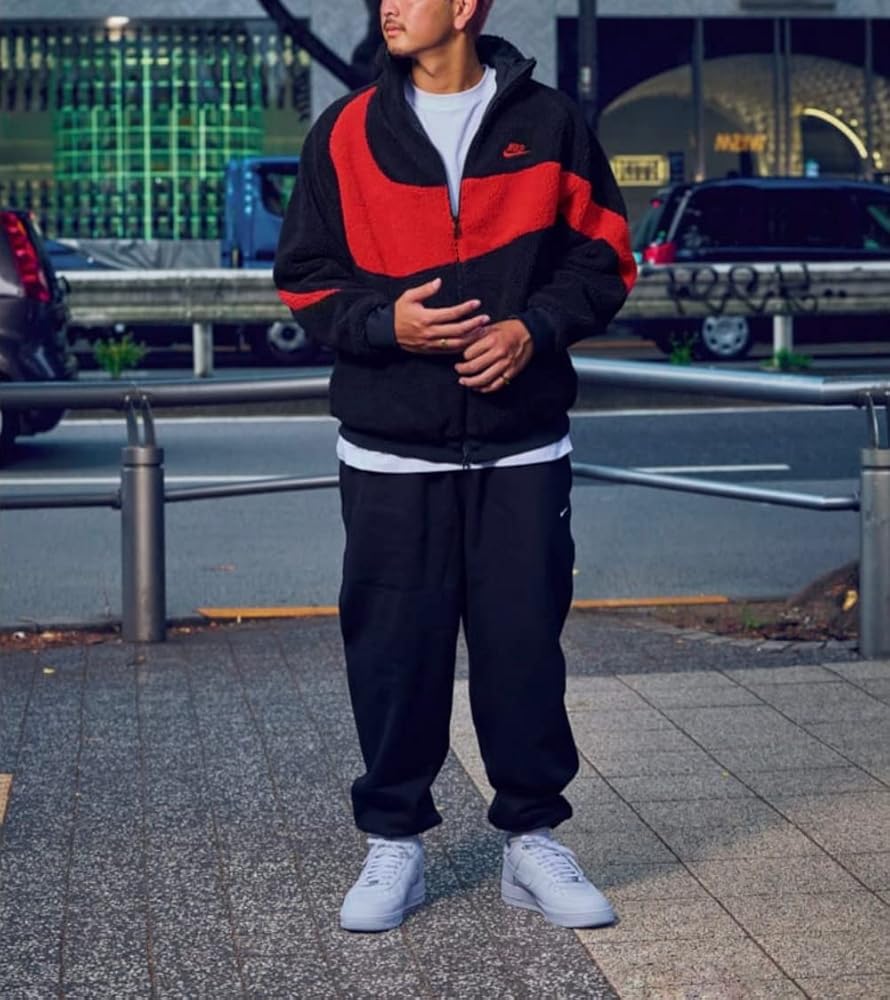 Amazon | [ナイキ] メンズ フルジップ リバーシブル ボア ジャケット