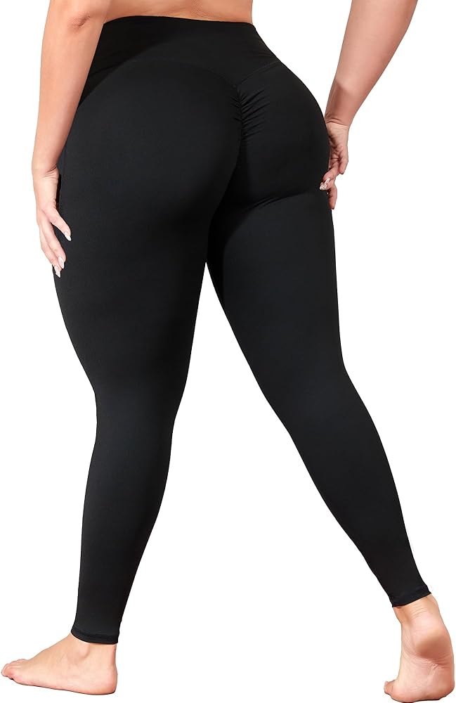 MEJING Plus Size Yoga Pants for Women, Scrunch Butt Leggings with