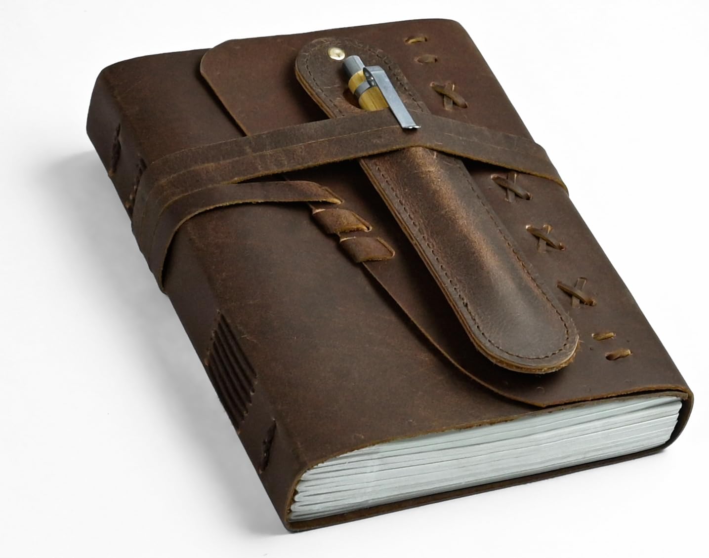 Amazon.co.jp: レザージャーナルノート 男女兼用 デイリーヴィンテージ