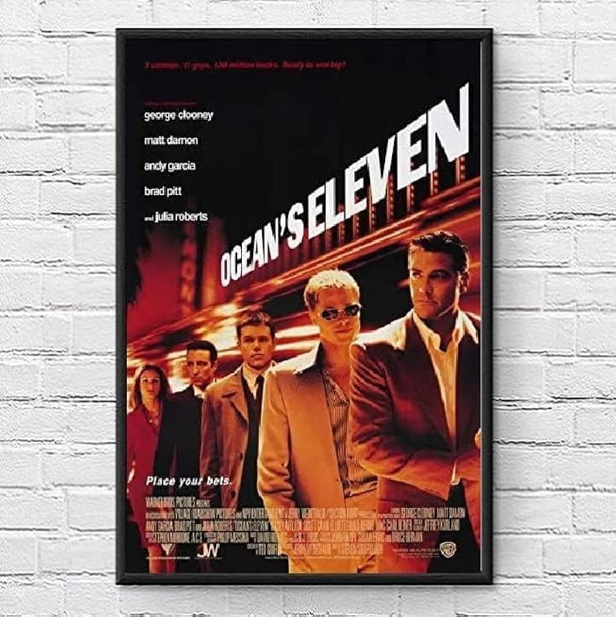 Amazon.co.jp: 【フレーム付-黒-】 映画ポスター オーシャンズ 11