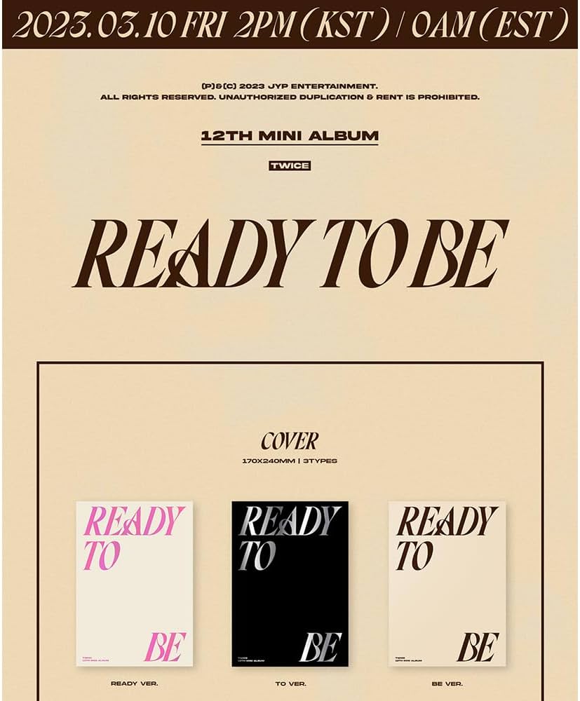 Amazon.com: TWICE - READY TO BE 12th Mini Album+Pre-Order Benefit+