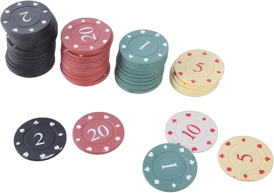 Amazon | 100 個カジノポーカーチップゲームチップ教育コイン