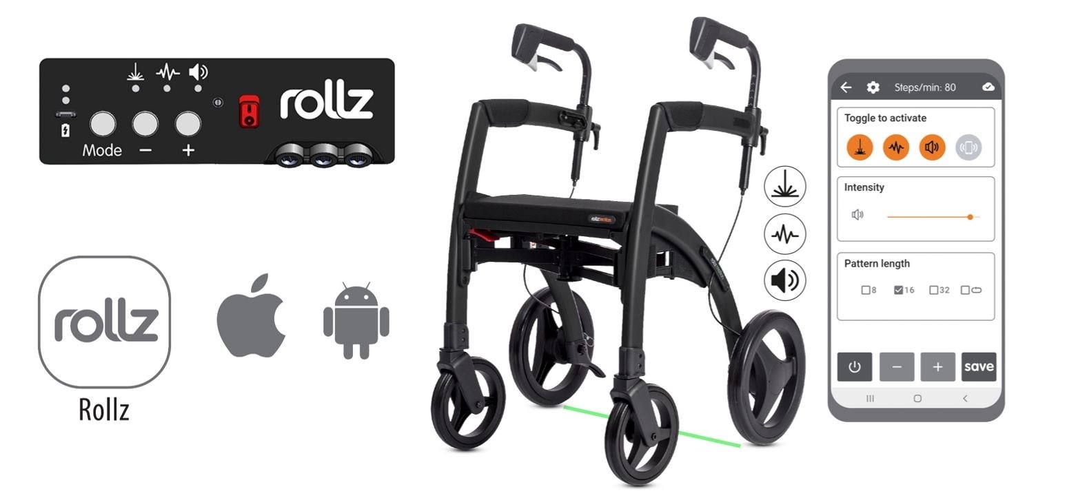 Amazon.com: Rollz Motion Rhythm Matt Black - Walker for
