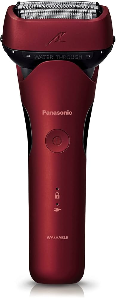 Amazon | パナソニック メンズシェーバー ラムダッシュ 3枚刃 赤 充電