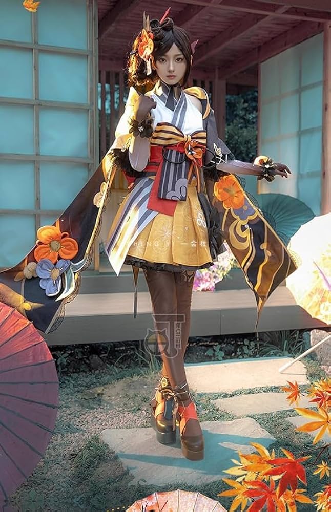 Amazon.co.jp: 原神 千織 ちおり コスプレ衣装(ウィッグ 靴別売り