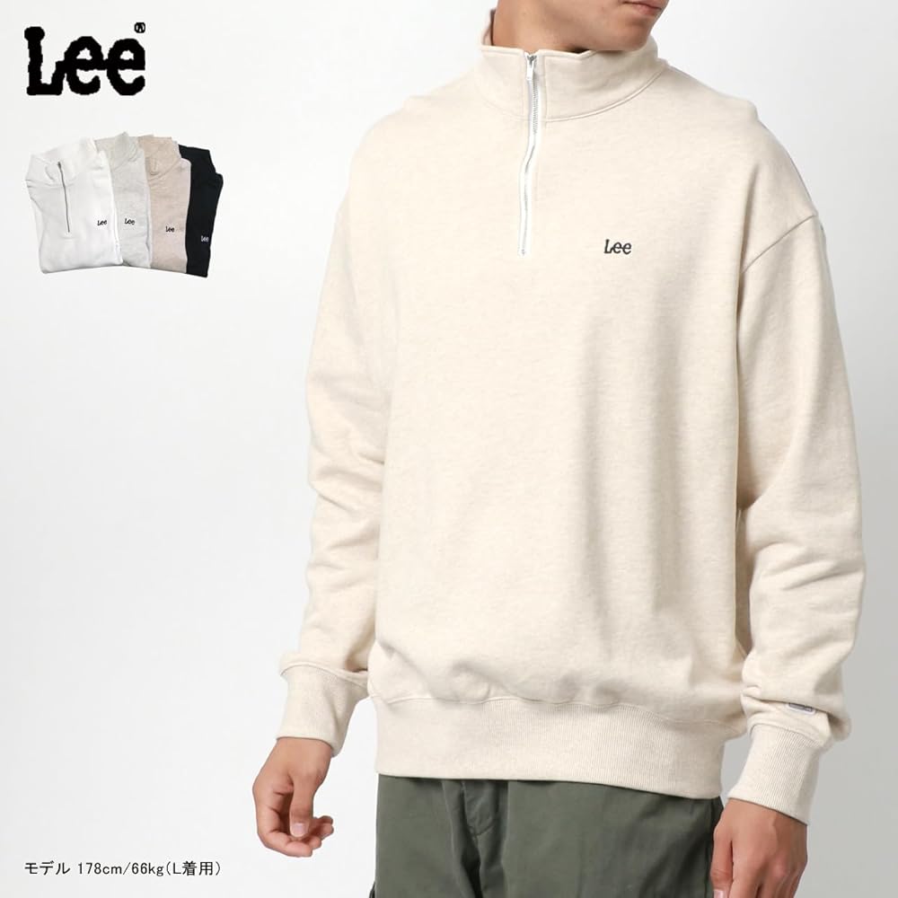 Amazon.co.jp: [リー] トレーナー メンズ ハーフジップ スウェット 綿