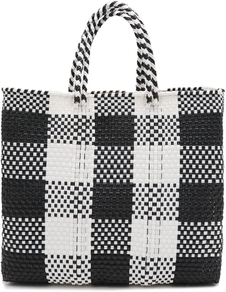 Amazon | [レトラ] BIG CHECK - ハンドメイドカゴバッグ - メルカド