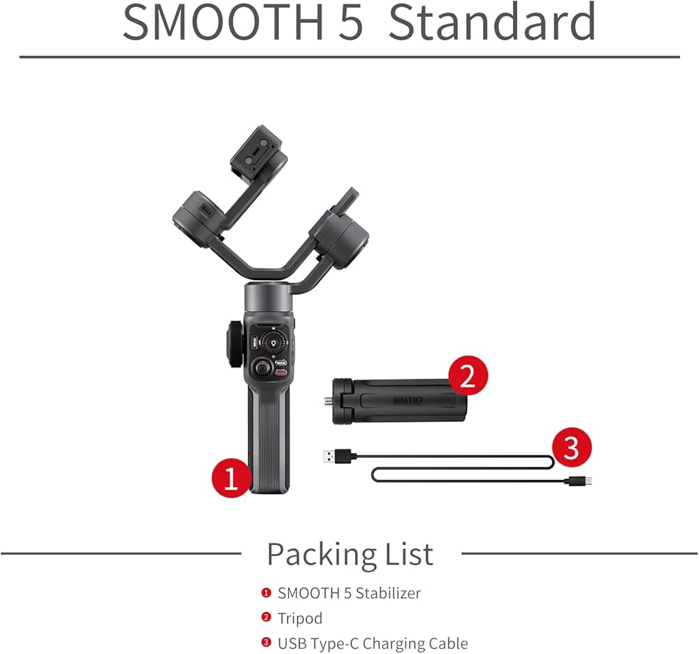 Amazon.co.jp: Zhiyun Smooth 5 3軸スマホジンバル スタビライザー