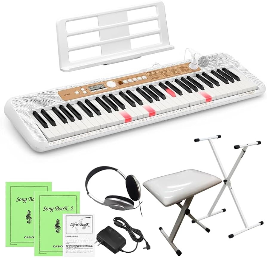 Amazon | カシオ キーボード LK-340 スタンド＆椅子付き 光る鍵盤 光