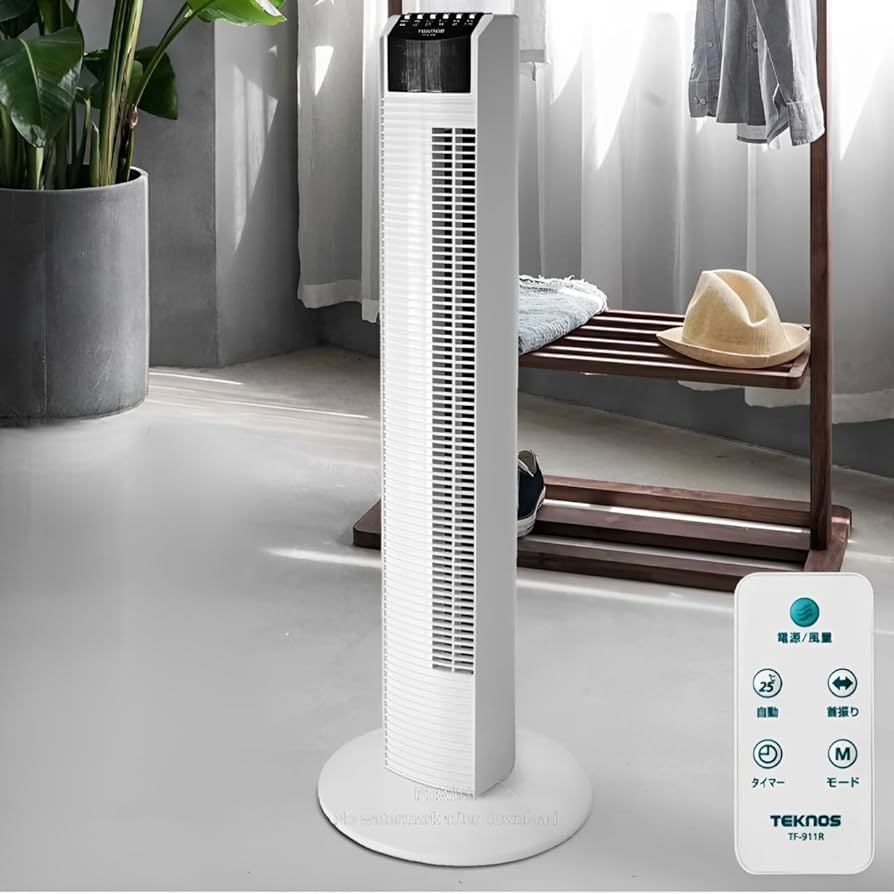 Amazon | TEKNOS タワーファン 【 風量3段階 自動温度調節 首振り