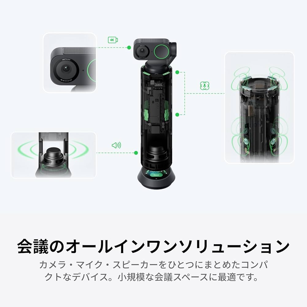 Amazon | Insta360 WaveLink グラファイト・ブラック- 4K会議用