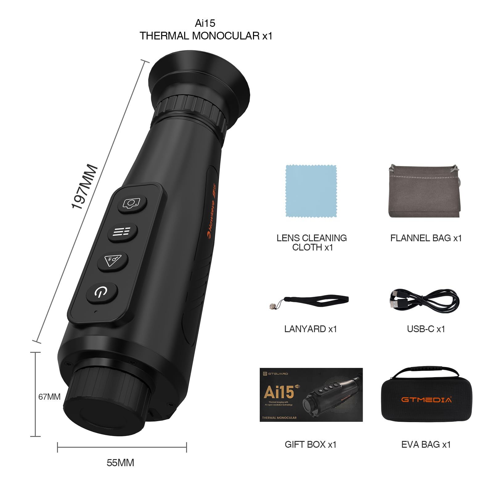 Amazon | XYTEC Ai15 サーマル単眼鏡 [AI超解像] サーマルイメージング