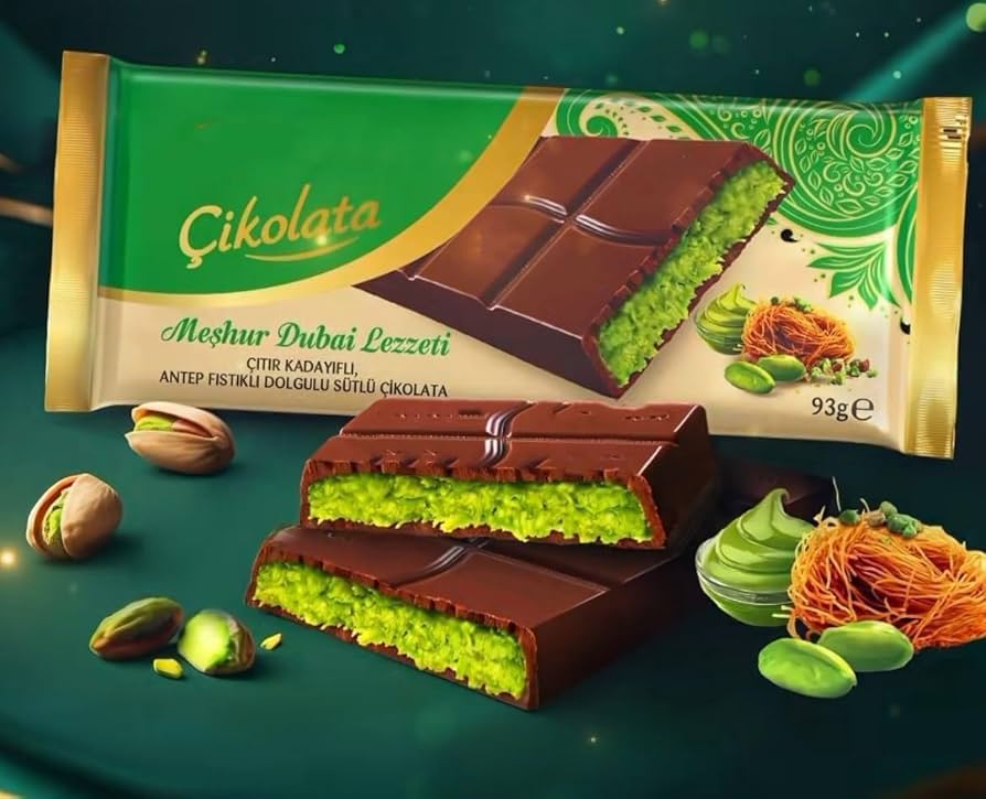 Amazon.com : Dubai Chocolate - Milk Chocolate With Pistachio, 93