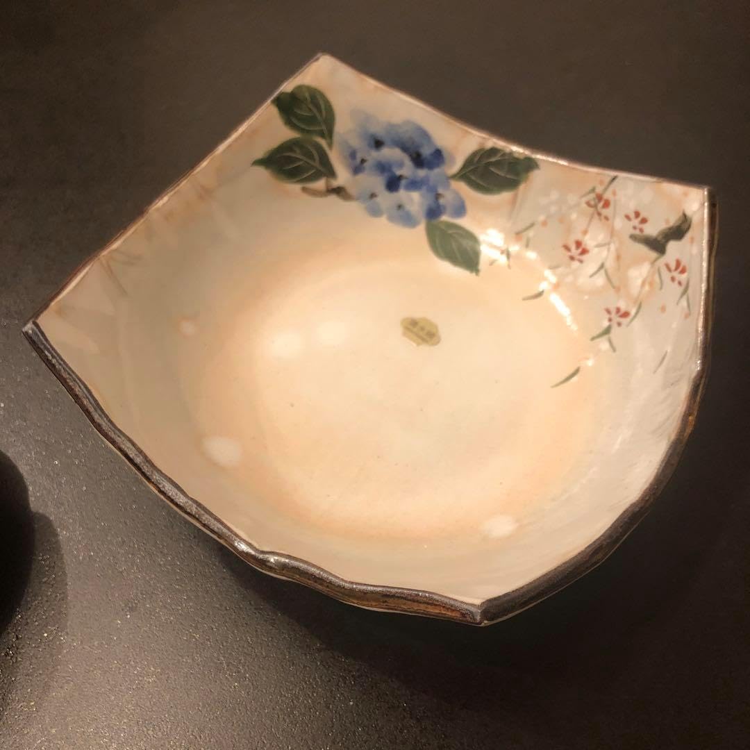 益子焼作家 坂田甚内 ガラス波状紋四方皿 箱なし 益子焼作家 坂田甚内