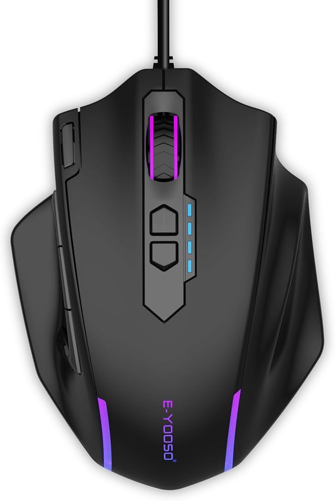 Amazon | e元素大型ゲーミングマウスX-41 USB有線 LEDライト付き 大型