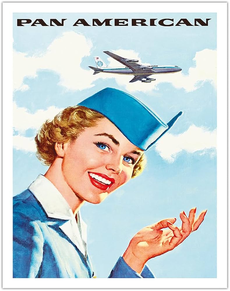 Amazon.co.jp: - ビンテージな航空会社のポスター c.1960s - アート