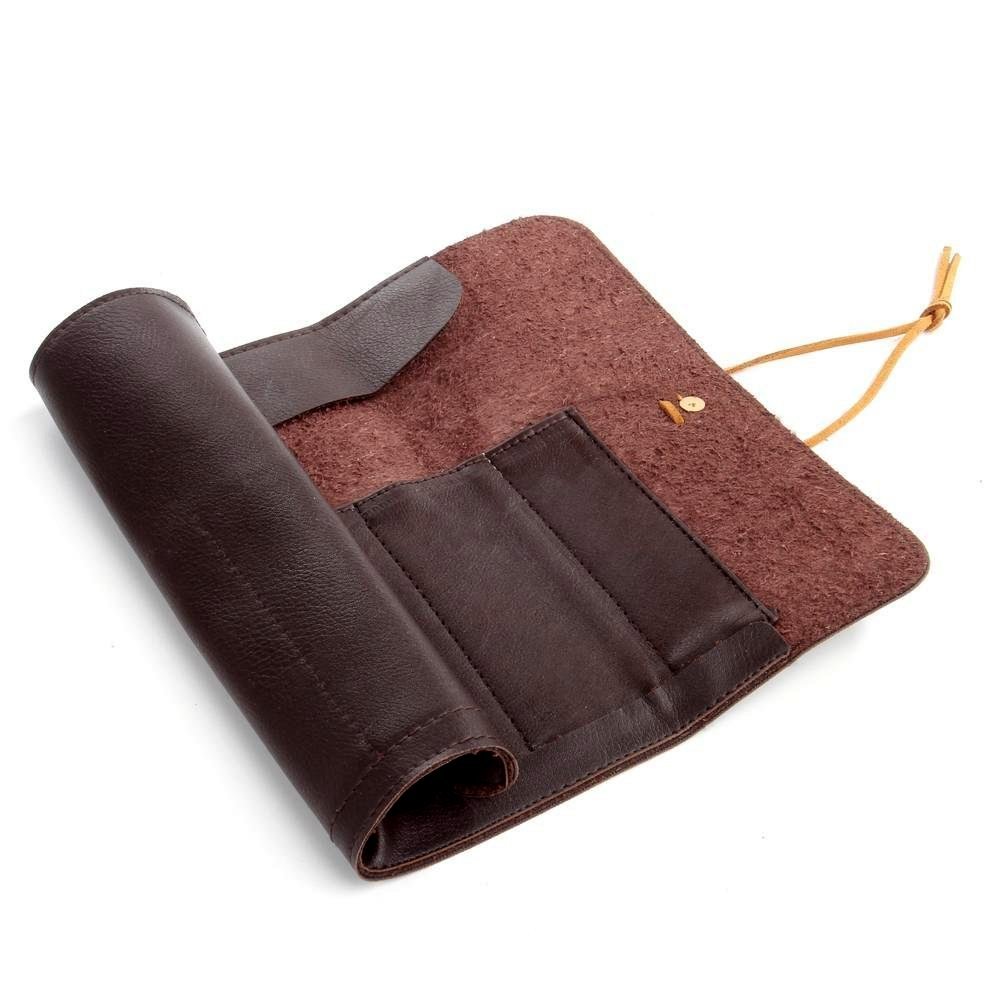 Amazon.co.jp: 革 ロール ペンケース ブラウン : 文房具・オフィス用品
