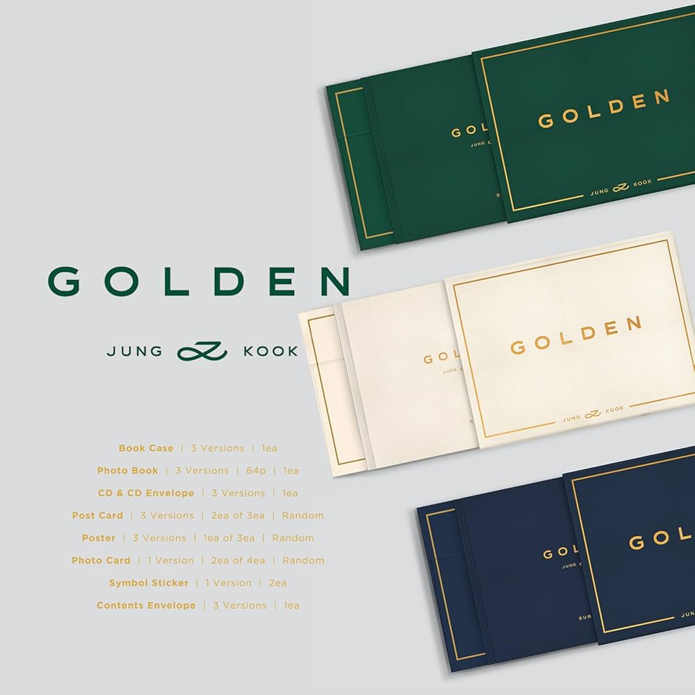 JUNGKOOK - [GOLDEN] (SOLID Ver.) Book Case + Photo Book + CD & CD