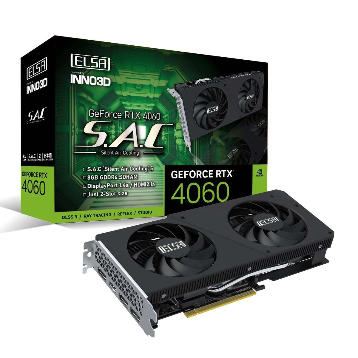 Amazon | ELSA GeForce RTX 4060 S.A.C グラフィックスボード GD4060