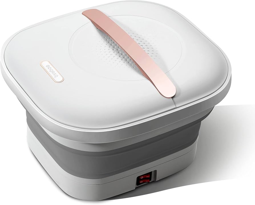 Amazon.co.jp : GOQRAQ フットバス 足湯器 折り畳み 蓋付き バケツ 足