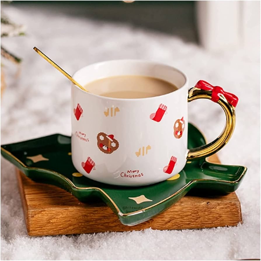 Amazon.co.jp: BOSUGE コーヒーカップ クリスマステーマ 陶器カップ