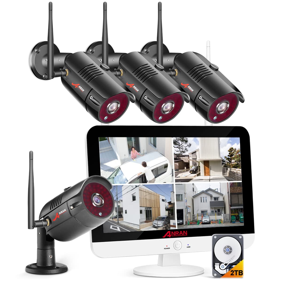 Amazon.co.jp: 【12.5インチIPS液晶モニター・音声録画可】防犯カメラ